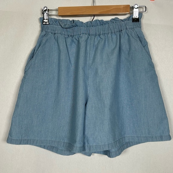 Uniqlo Kids Blue High Waist Shorts with Elastic Waistband - Picture 1 of 9